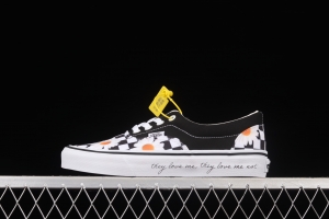 Vans Era black checkerboard daisies low upper canvas shoes VN0A5KX5B0B