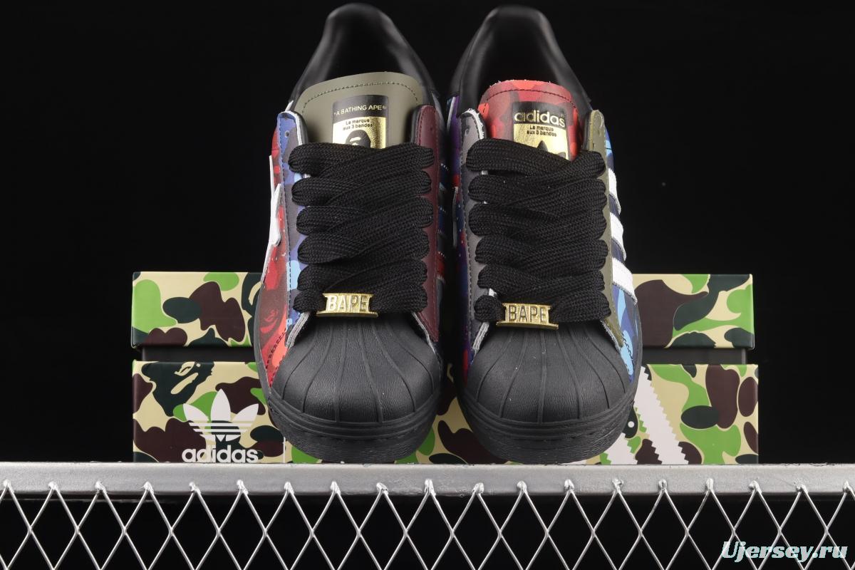 BAPE x Adidas Superstar 80s GZ8982 Darth ape-man co-named shell full head casual board shoes