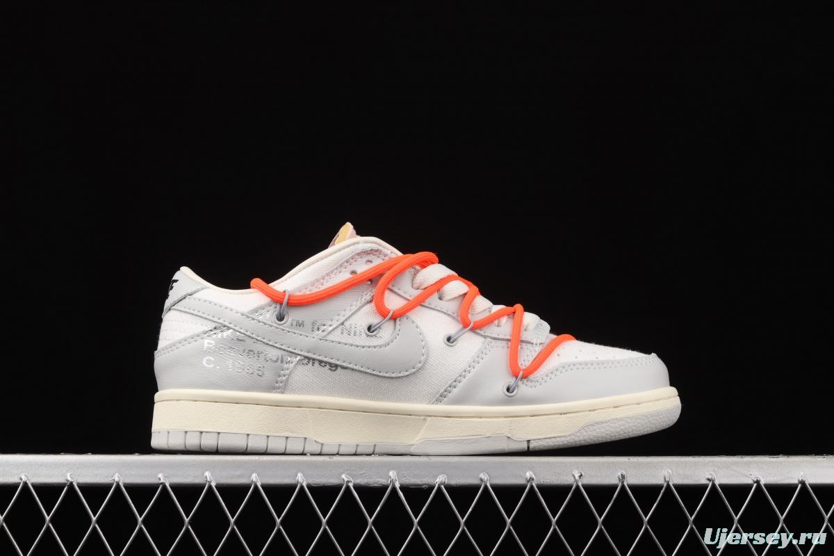 OFF-White x NIKE DUNK Low 04 of 50 OW grey leisure sports skateboard shoes DM1602-110,