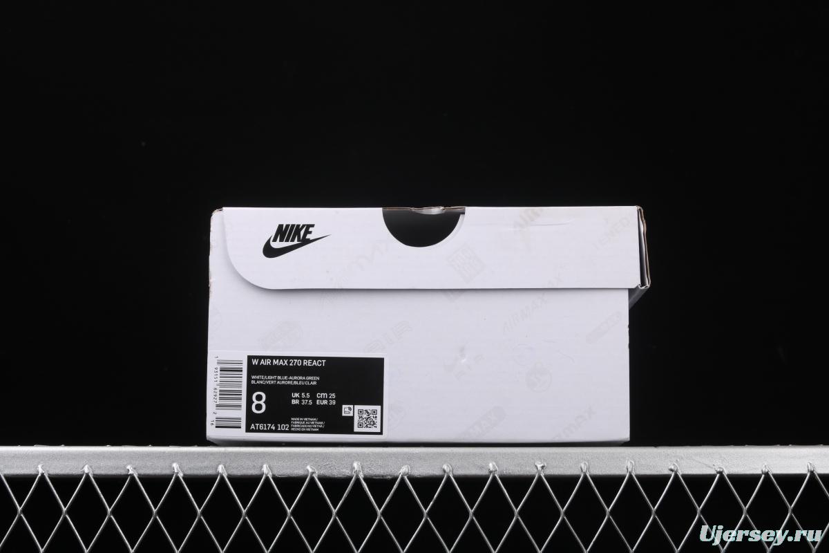 NIKE Air Max 270React new high-frequency mesh function half-palm air cushion cushioning running cloth shoes AT6174-102