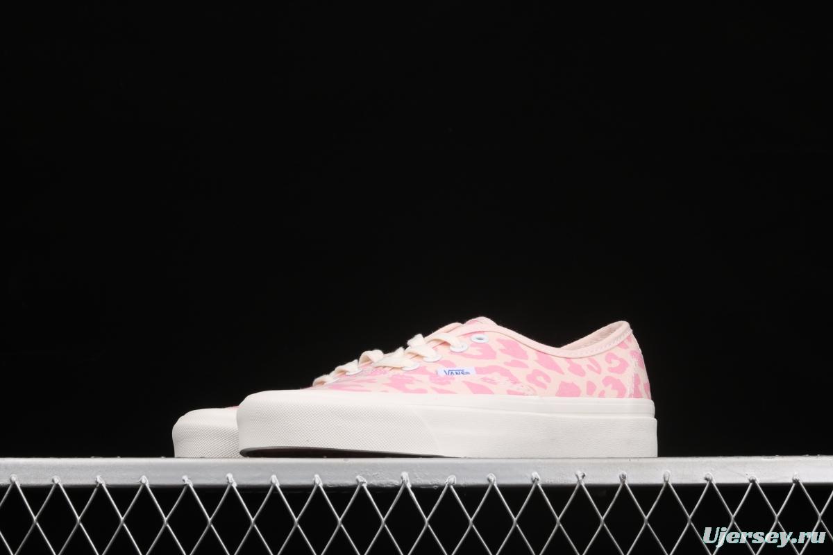 Vans Vault OG Authentic Lx high-end regional pink leopard pattern vulcanized canvas low-top casual board shoes VN0A38ENVL2