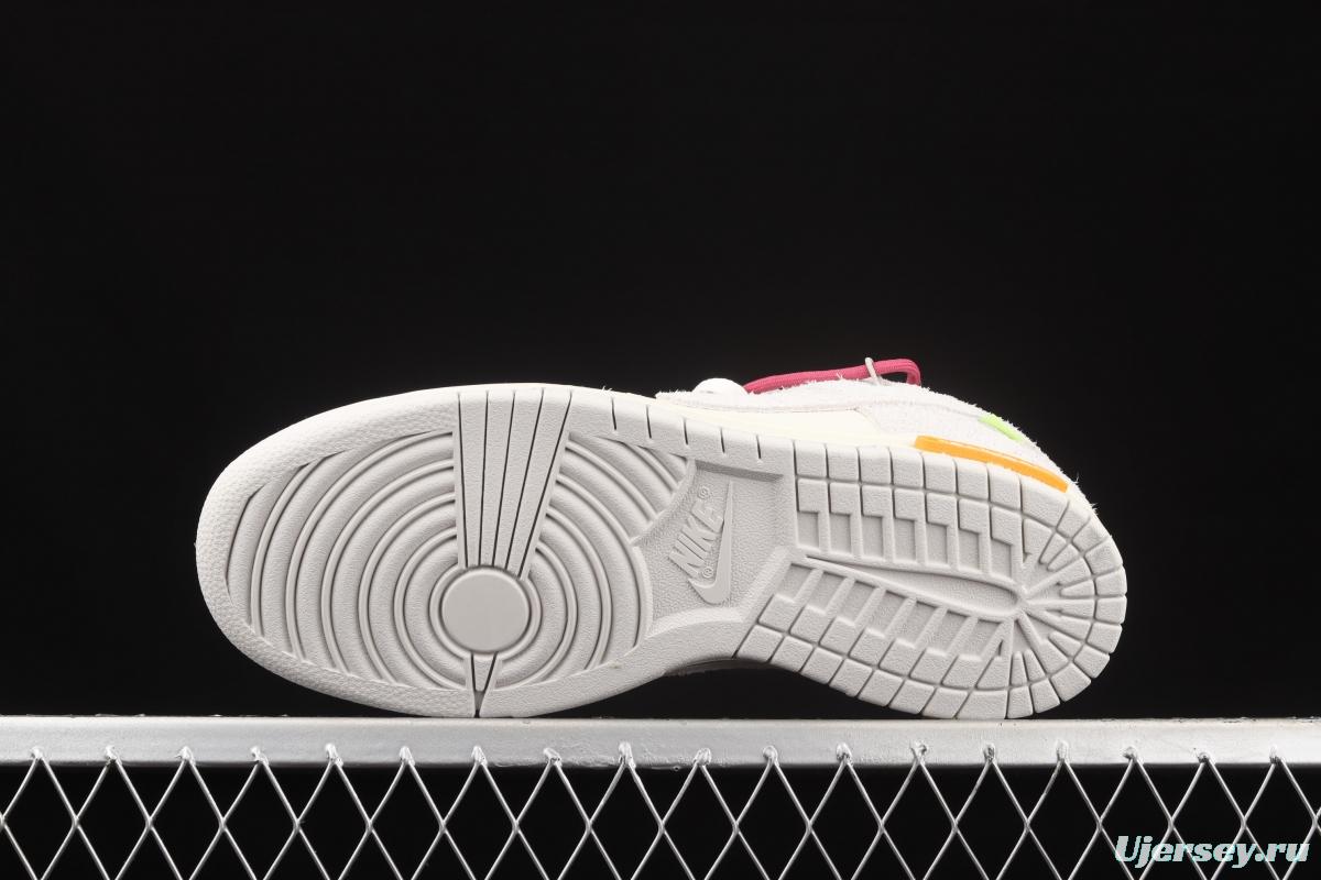 OFF-White x NIKE DUNK Low 12 of 50 OW suede SB buckle rebound fashion casual board shoes DJ0950-114