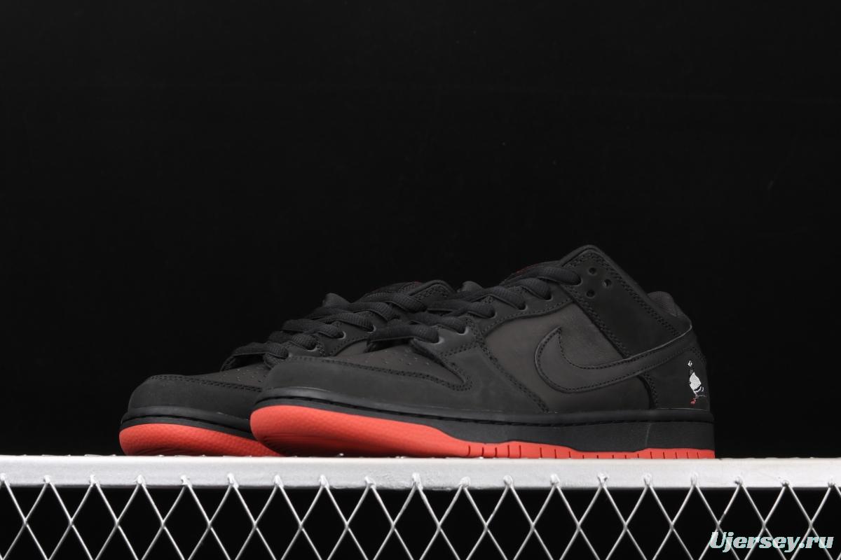 Black Pigeon x NIKE SB DUNK low Trd QS black pigeon retro low-side leisure sports skateboard shoes 883232-008