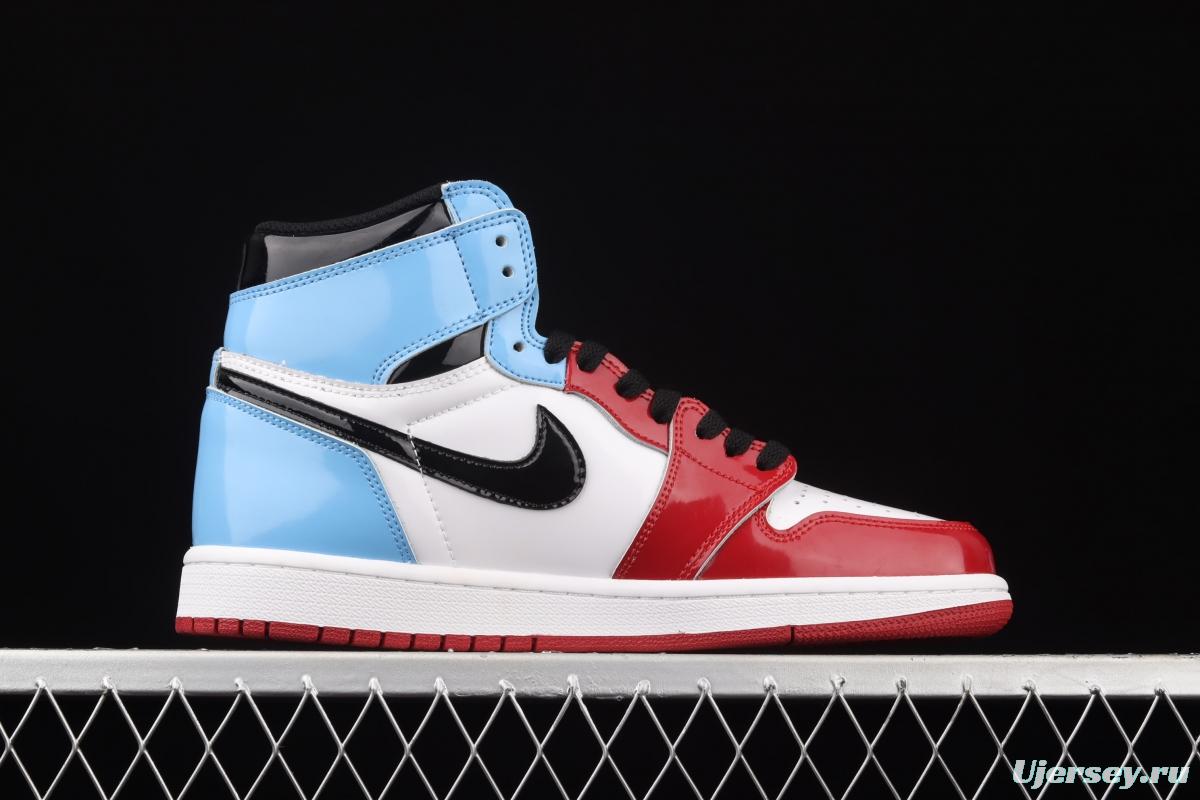 Air Jordan 1 Fearless Gao Bang red and blue lacquered leather CK5666-100