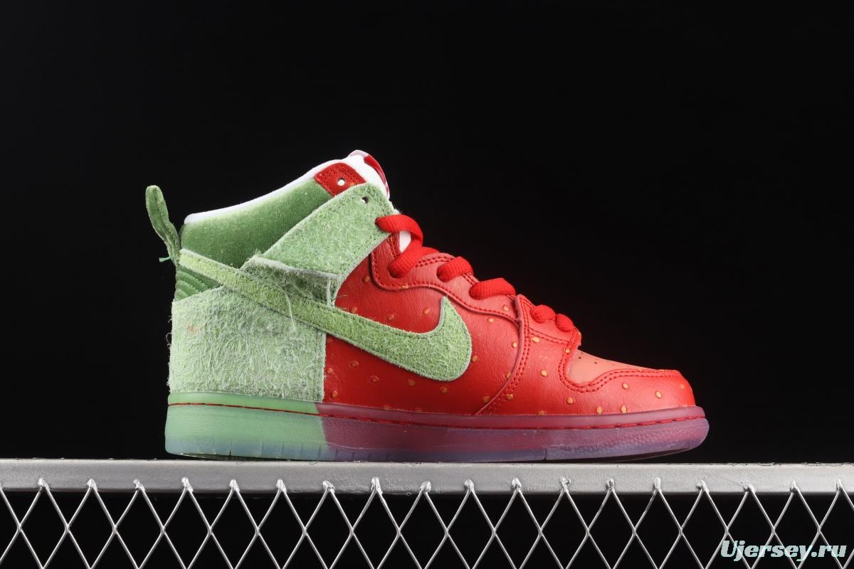 NIKE SB DUNK High Strawberry Cough strawberry green casual skateboard shoes CW7093-600