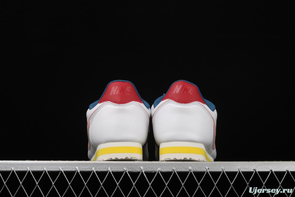 NIKE Classic Cortez Leather Forrest Gump fresh white powder matching leather running shoes 807471-114