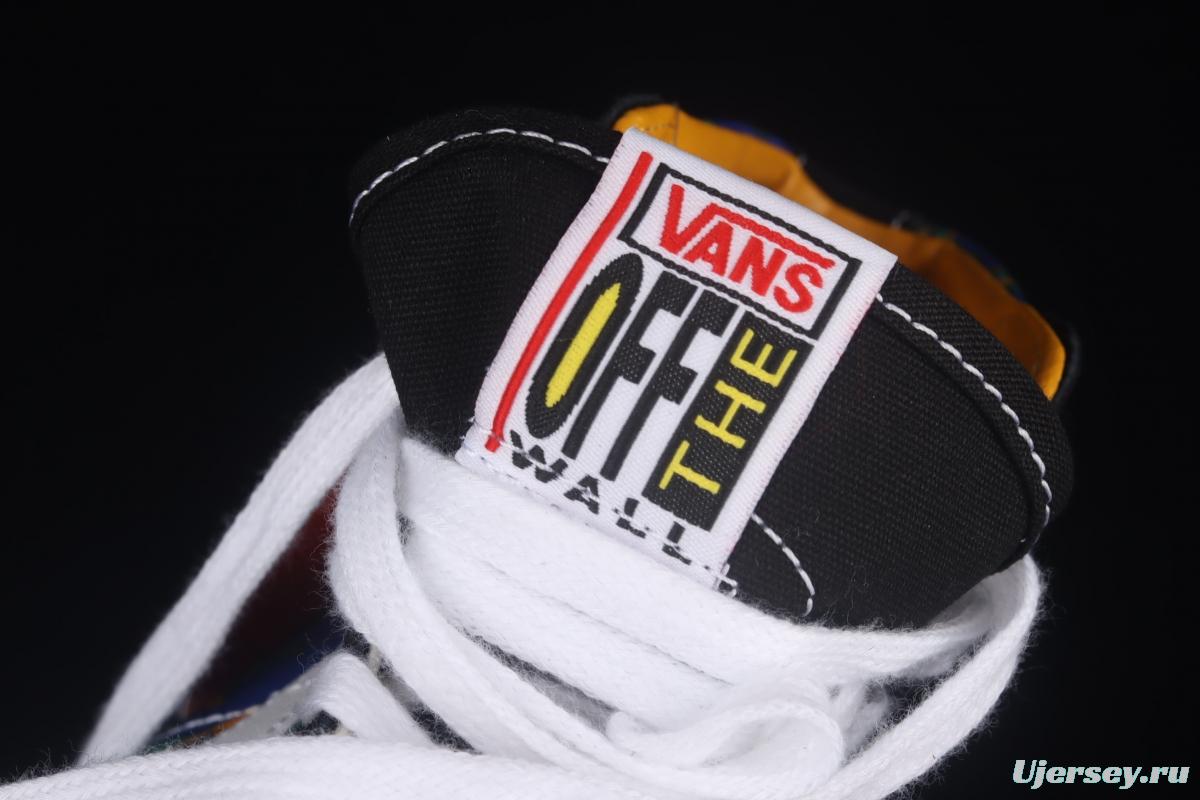 Vans Sk8-Hi Klein blue interesting little dinosaur half-moon Baotou high-top casual board shoes VN0A3MVIA5F