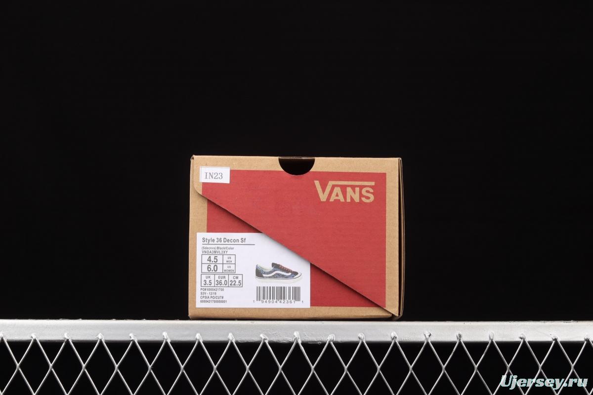 Vans Style 36 Cecon SF half-moon bald magic box deformation colorful checkered low-top casual board shoes VN0A3MVL2XY