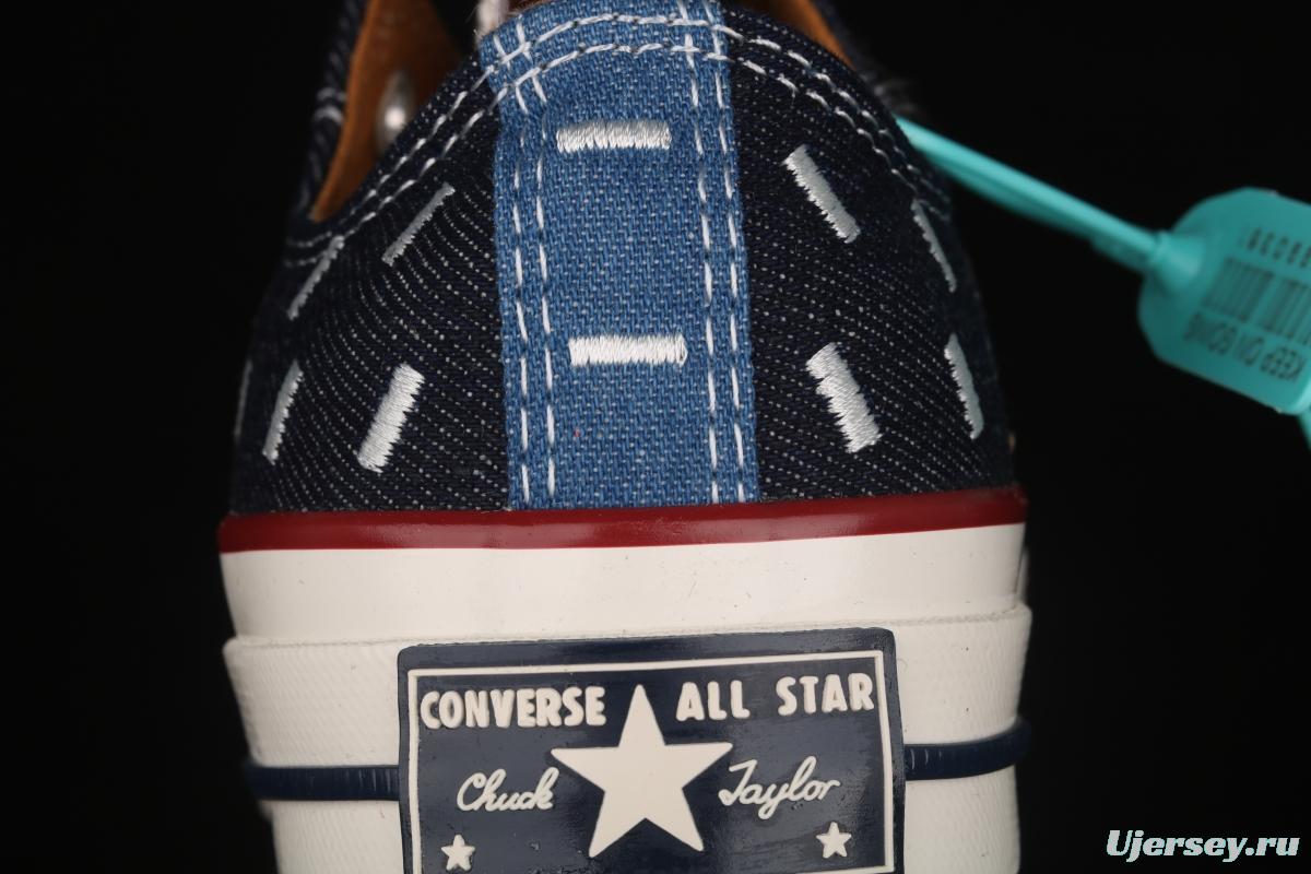 Converse Chuck 70s denim electric embroidered low-top casual board shoes 171065C