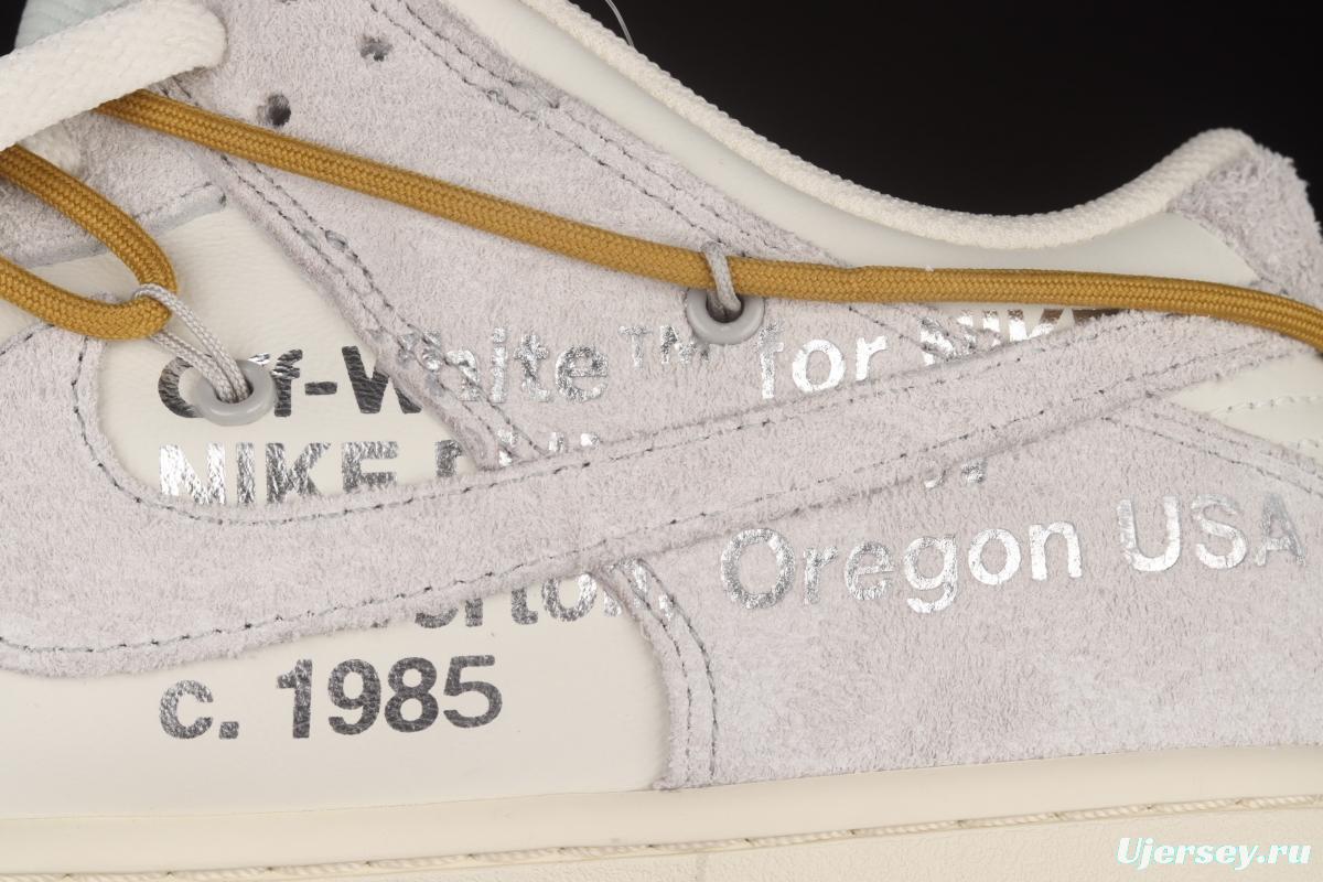 OFF-White x NIKE DUNK Low 12 of 50 OW suede SB buckle rebound fashion casual board shoes DJ0950-105