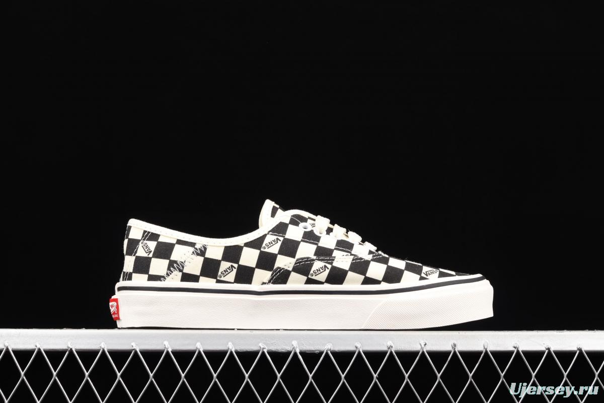 Vans Authentic black and white checkerboard shoes with low heels VN0A54F241J