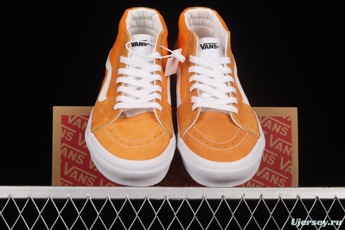 Vans Sk8-Mid 2022 Spring New Orange Soda Water Upper Skateboard Shoes VN0A3WM360C