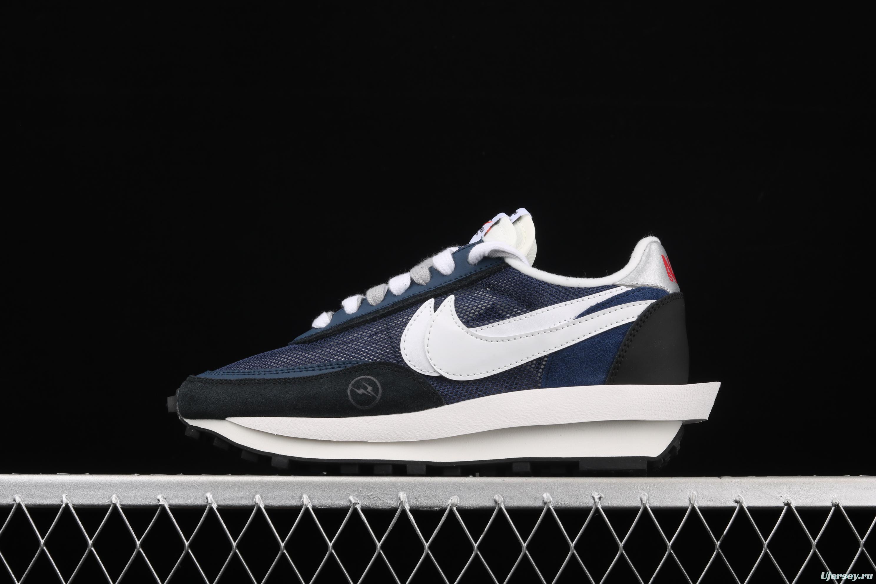 Fragment Design x Sacai x NIKE LVD Waffle Daybreak Fujiwara Hiroshi Fujiwara co-signed the catwalk style double hook Swoosh running shoes BV0073-008