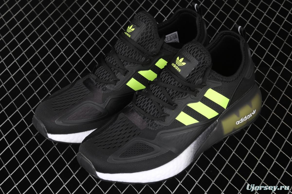 Adidas ZX 2K Boost FV7472 2020 summer new clover popcorn vintage running shoes