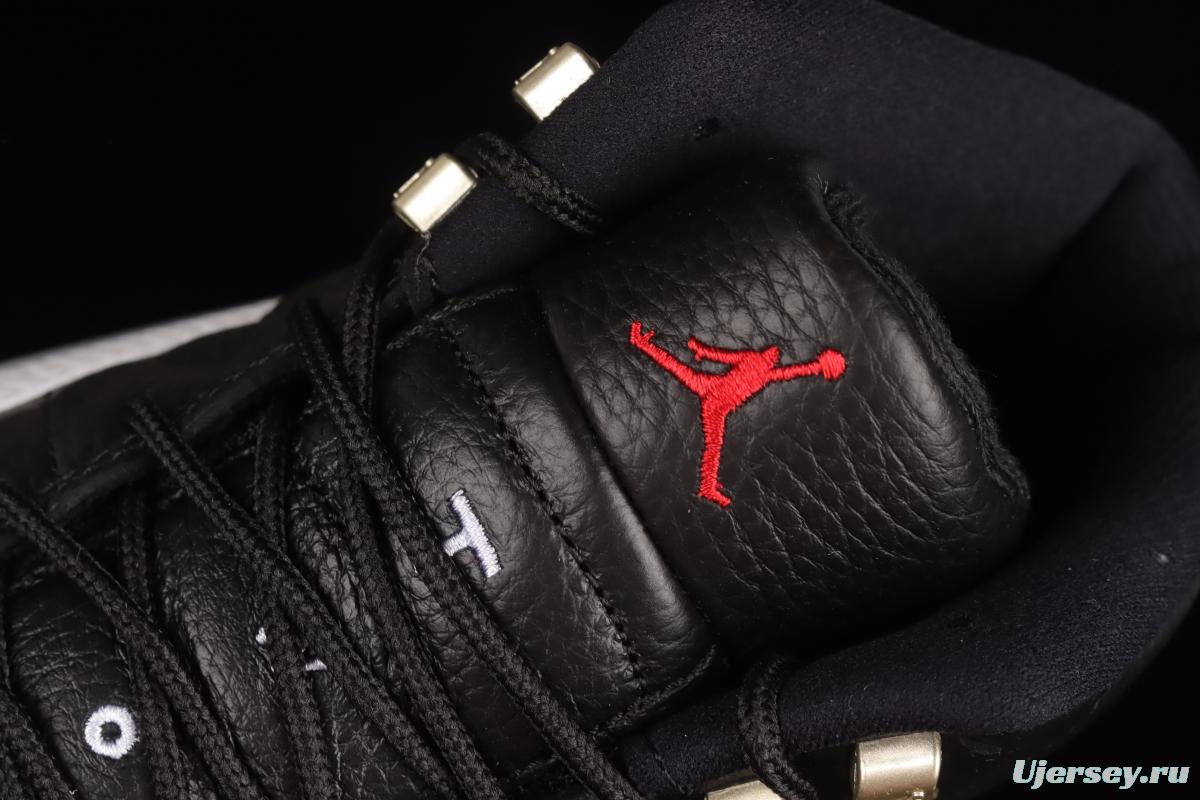 Air Jordan 12 Retro Royoffs 2 2 Black and White Silver Buckle 2022 Edition Playoffs CT8013-006