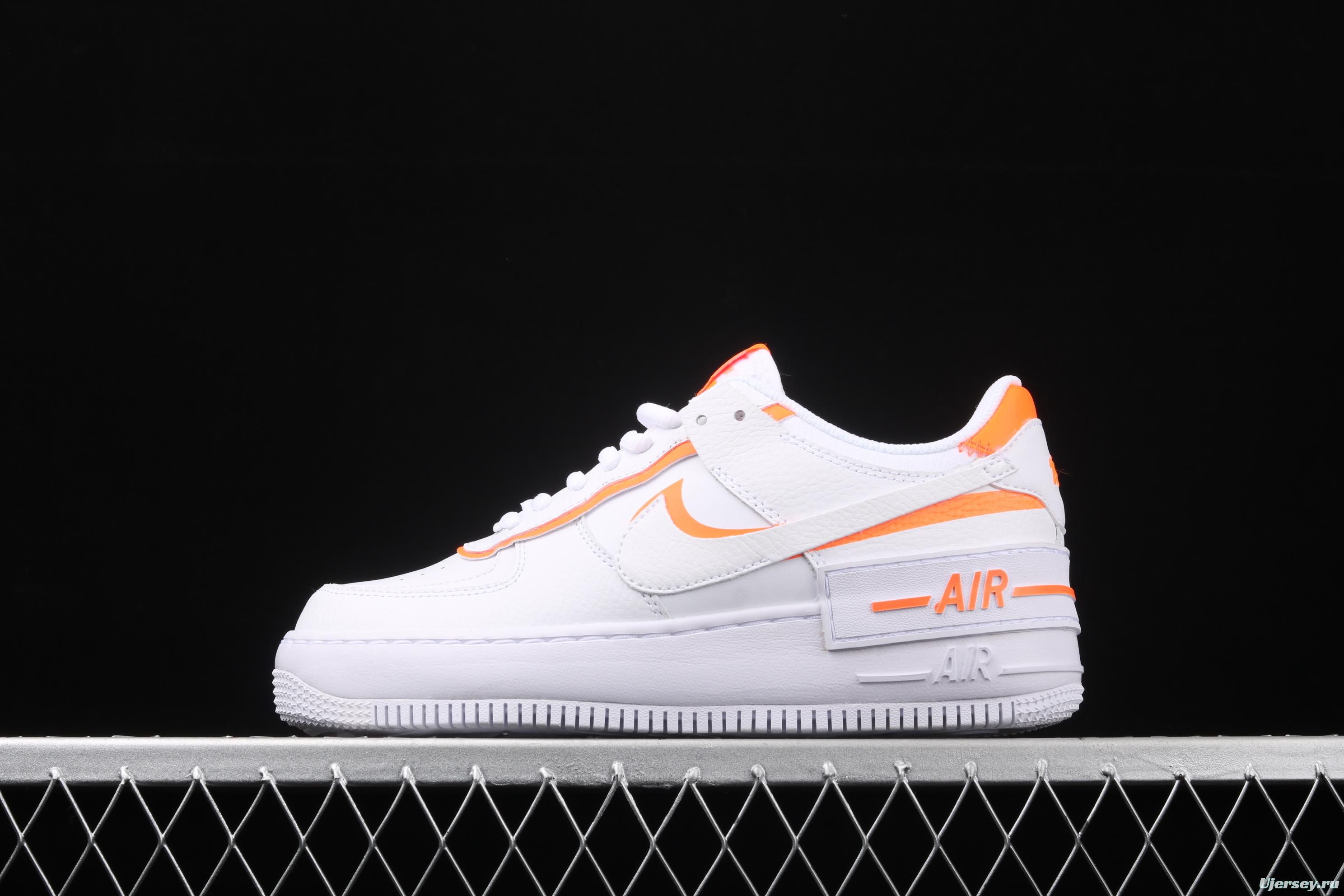 NIKE Air Force 1 ShAdidasow White Orange Light weight heightened low side White Board shoes CI0919-103