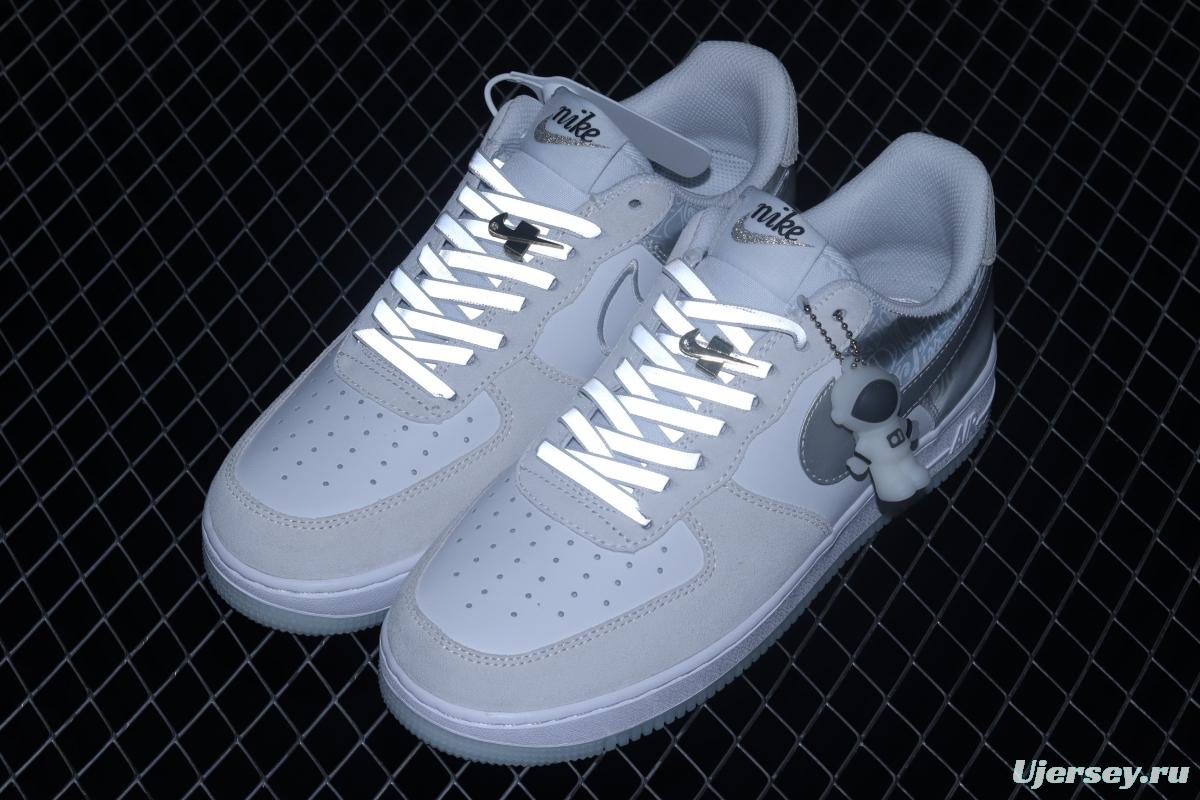 NIKE Air Force 11607 ESS space 3D silver low-top casual board shoes DA8302-333