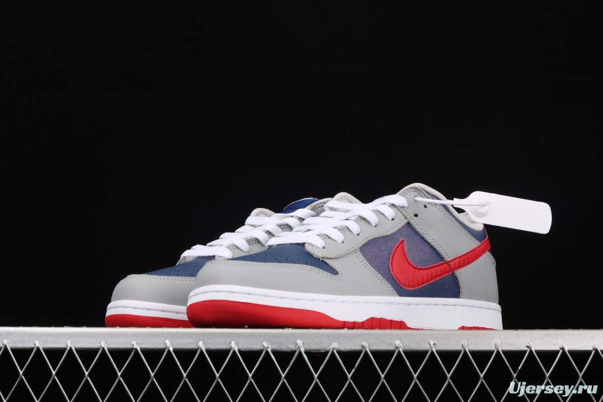 NIKE DUNK Low Samba Japan restricts the sale of Super Blue / Samba Red-Silver leisure sports board shoes CZ2667-400