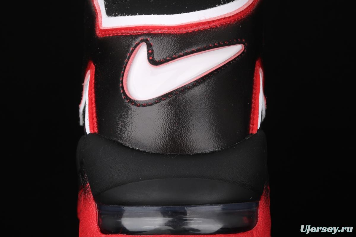 NIKE Air More Uptempo 96 QS Laser Crimson Pippen initial series classic high street leisure sports culture basketball shoes black lava gradual red and white CJ6129-001