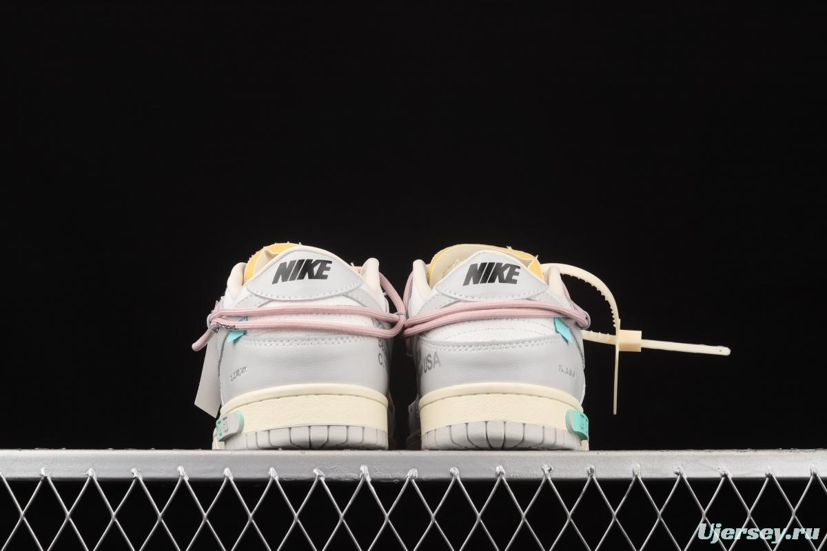 OFF-White x NIKE DUNK Low 04 of 50 OW grey leisure sports skateboard shoes DM1602-109