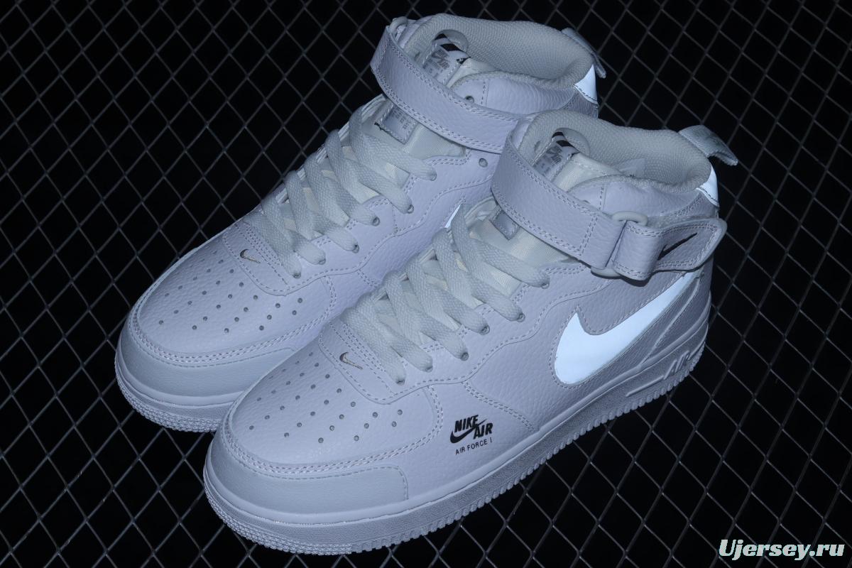 NIKE Air Force 1 Mid Premium all white reflective Zhongbang casual board shoes CU3088-606