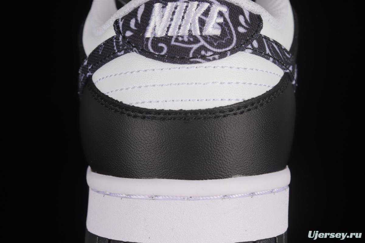 NIKE SB DUNK Low Black Paisley Black and White Panda Cashew Flower SB Buckle Shredded Backboard Fashion Casual Sneakers DH4401-100