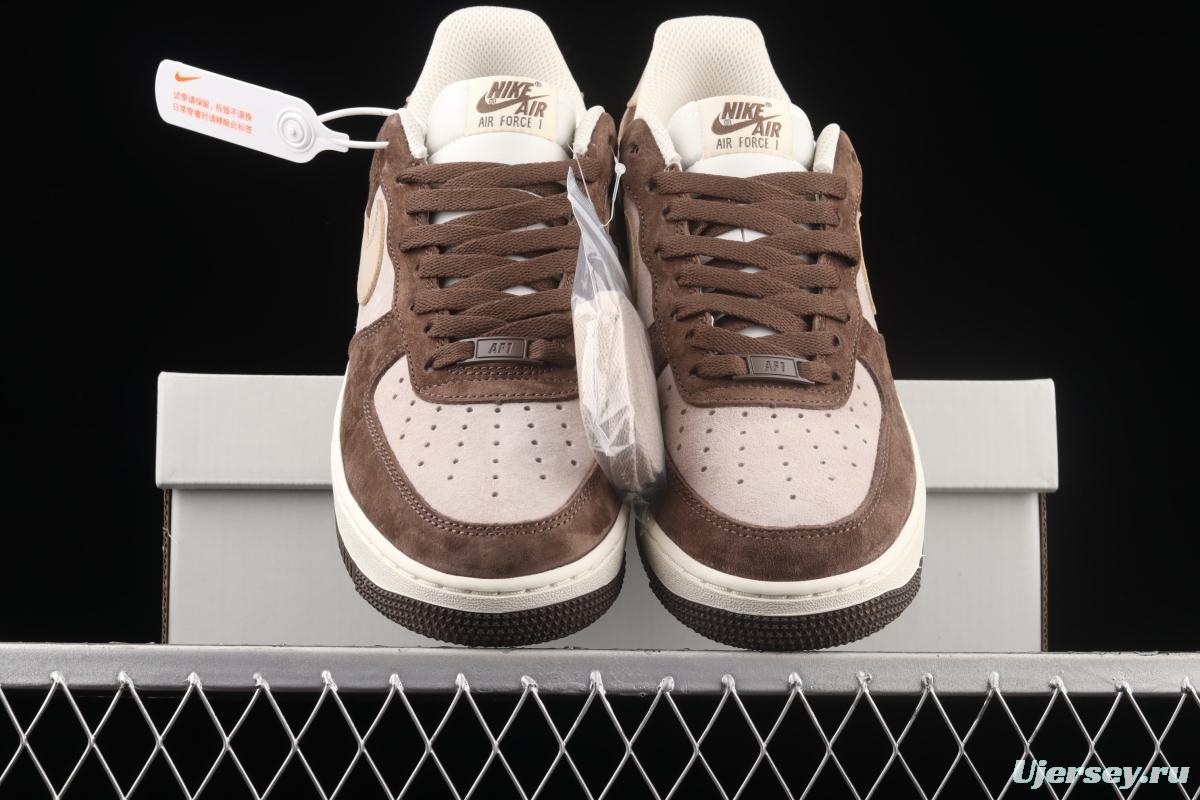 NIKE Air Force 1x07 Low mocha color matching low-top casual board shoes NT9988-218