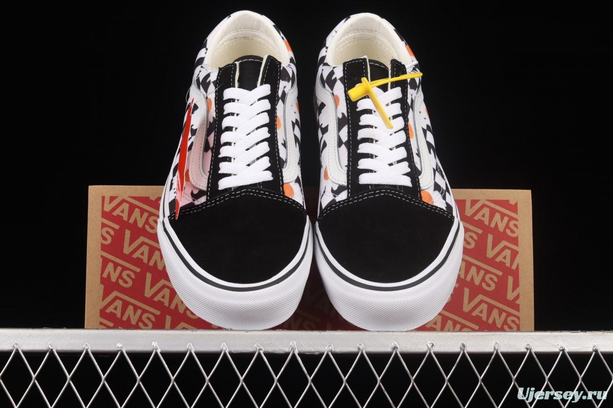 Vans Old Skool black and white checkerboard checkered daisy low upper board shoes sports shoes VN0A5KRFB0B