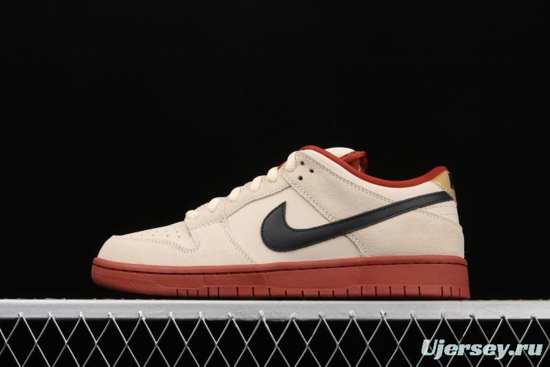 NIKE SB DUNK Low Pro Muslin small fortune cat rice white retro low-side leisure sports skateboard shoes BQ6817-100