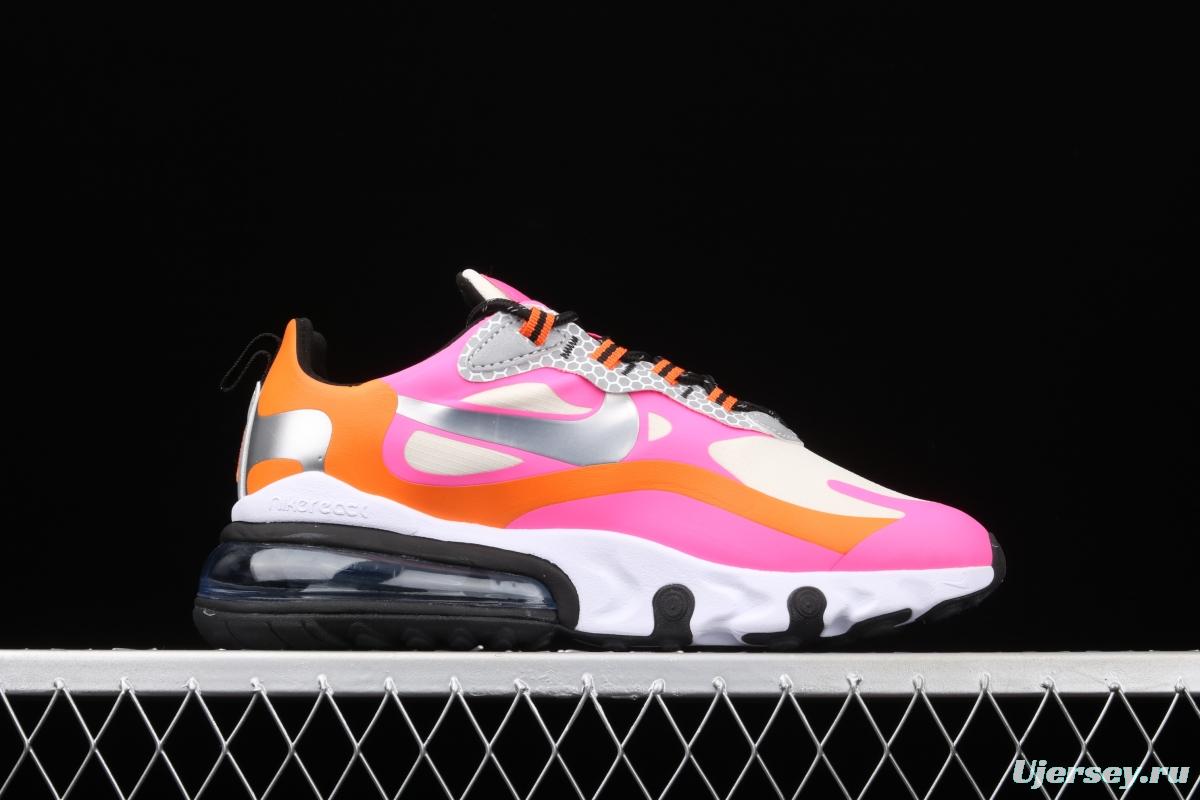 NIKE Air Max 270React new high-frequency mesh hollowing out function half-palm air cushion running shoes CT1834-100