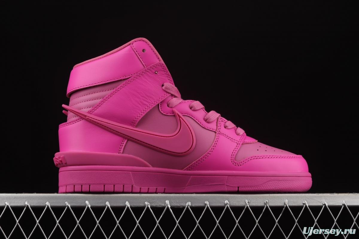 Ambush x NIKE DUNK High joint style pink high-top casual board shoes CU7544-600
