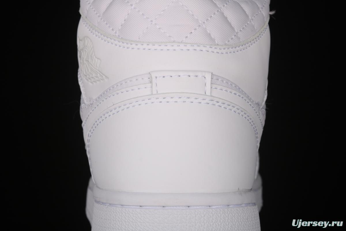 Air Jordan 1 Mid Quilted White Little Chanel Leisure Sport Board shoes DB6078-100