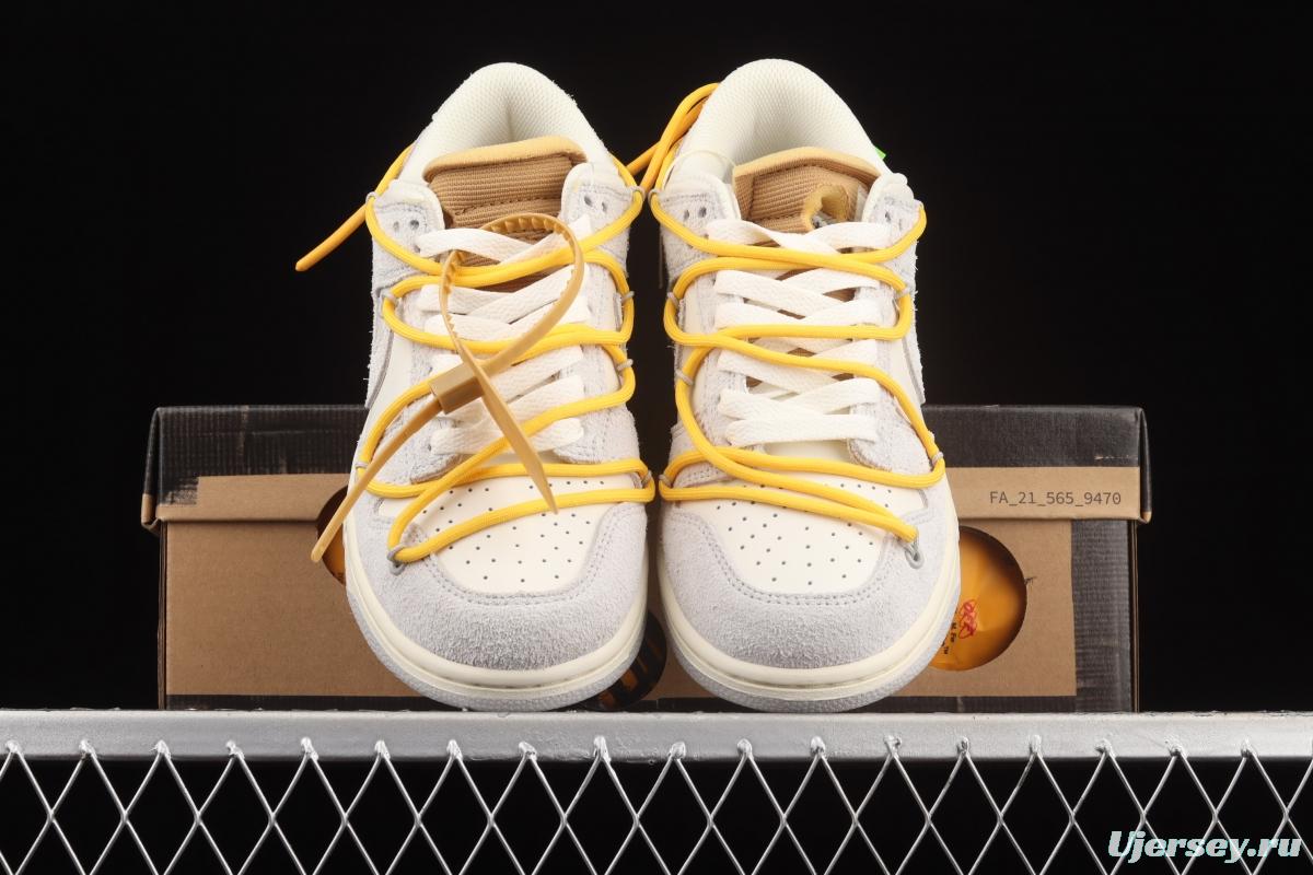 OFF-White x NIKE DUNK Low OW suede SB buckle rebound fashion casual board shoes DJ0950-109