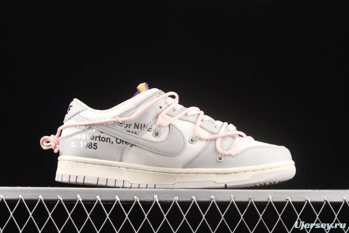 OFF-White x NIKE DUNK Low OW gray SB buckle rebound fashion casual board shoes DM1602-119