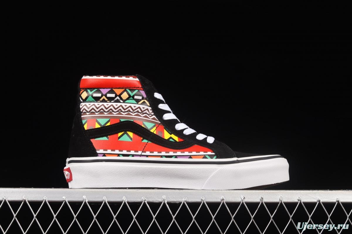 Vans Sk8-Hi Dx Moroccan style theme series high top leisure sports shoes VN0A38GFUQ1