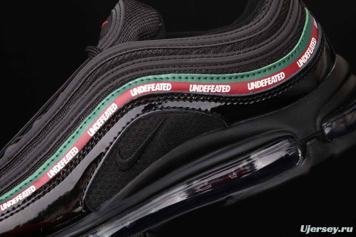 NIKE Air Max 97 Undefeated co-signed black and green bullets 986-001