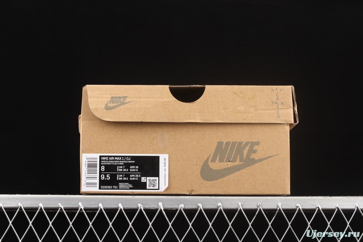 Travis Scoot x Nike Air Max 1 joint beige vintage casual running shoes DO9392-701