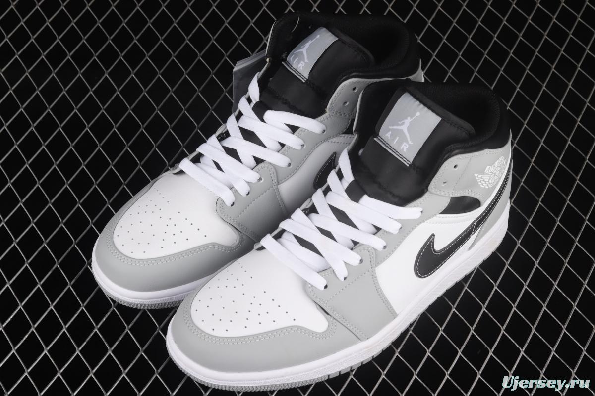 Air Jordan 1 Mid ice blue gray Zhongbang casual board shoes 554724-078