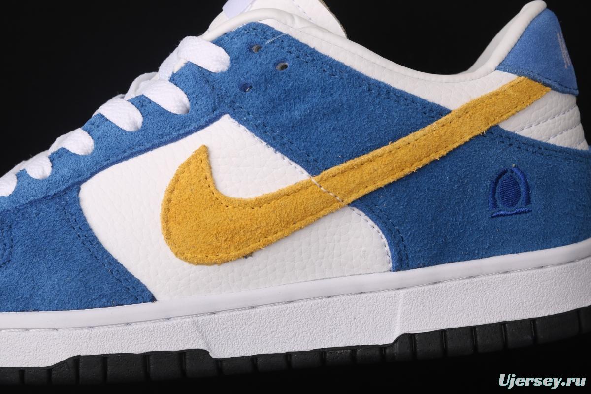 Kasina x NIKE SB DUNK Low co-signed blue and yellow retro low-top leisure sports skateboard shoes CZ6501-100