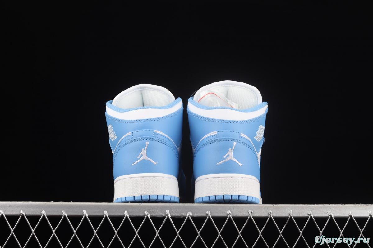 Air Jordan 1 Mid North Carolina Zhongbang Basketball shoes 554725-106