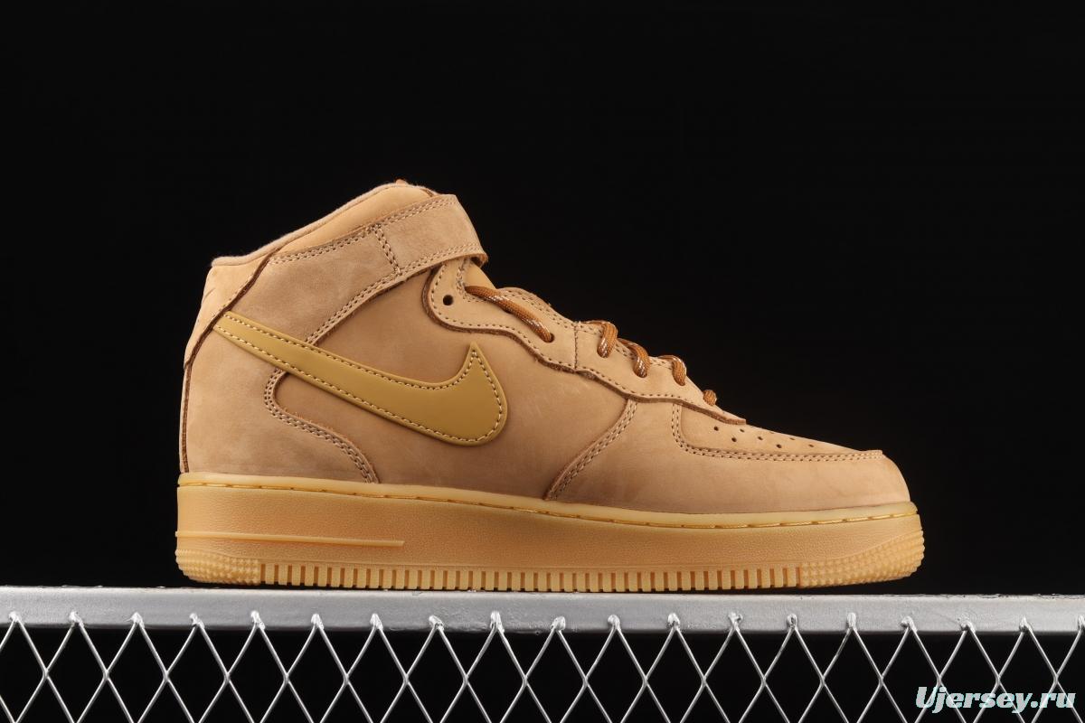 NIKE Air Force 11607 Mid wheat suede Zhongbang casual board shoes DJ9158-200