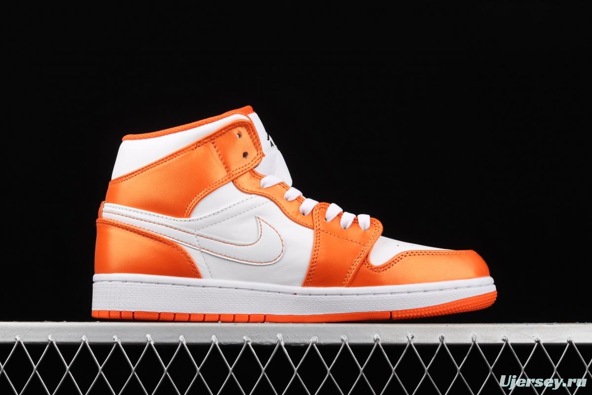 Air Jordan 1 Mid White Orange Culture Basketball shoes DM3531-800