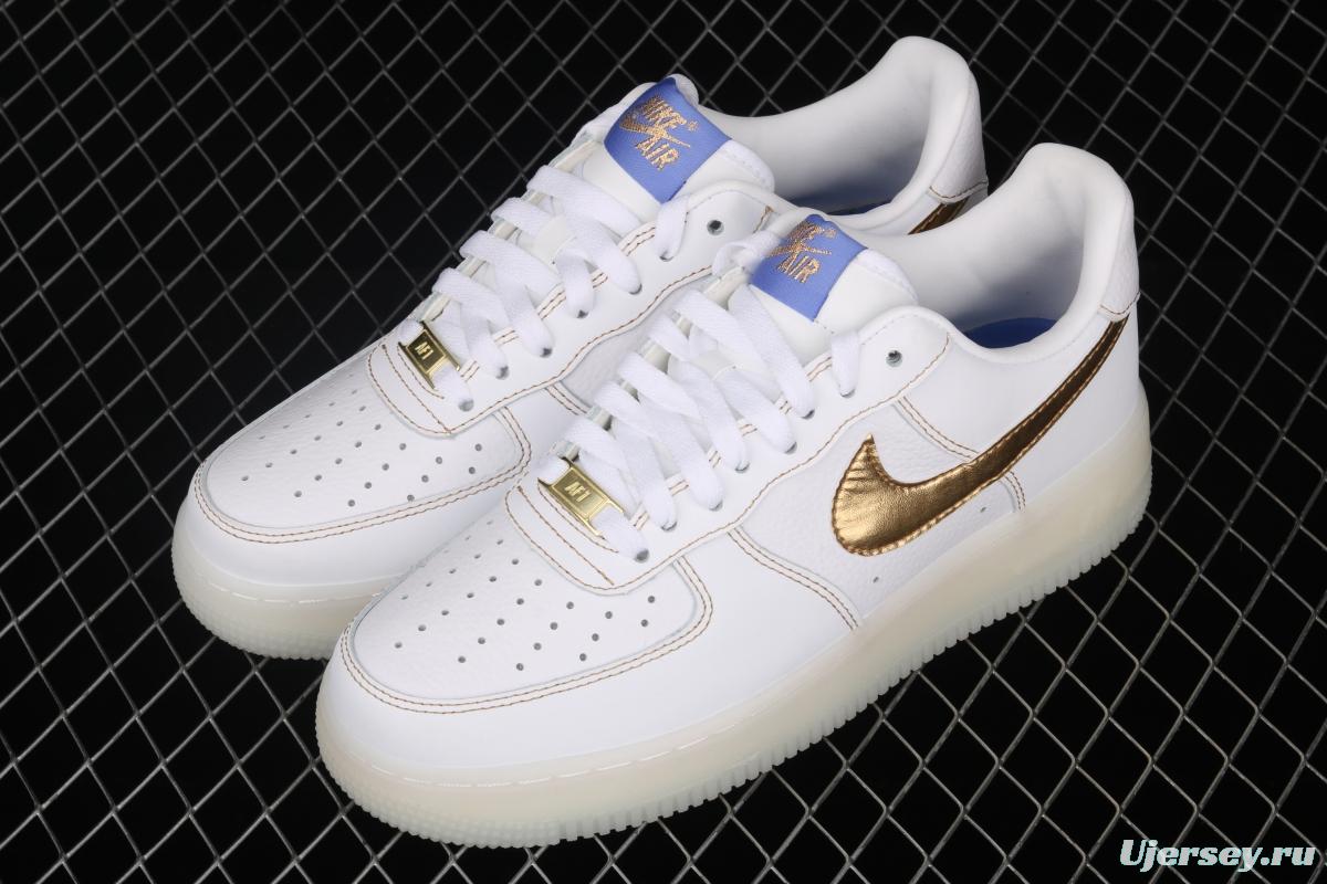 NIKE Air Force 1: 07 Low platinum hook rubber transparent soles and low upper shoes CJ1686-130