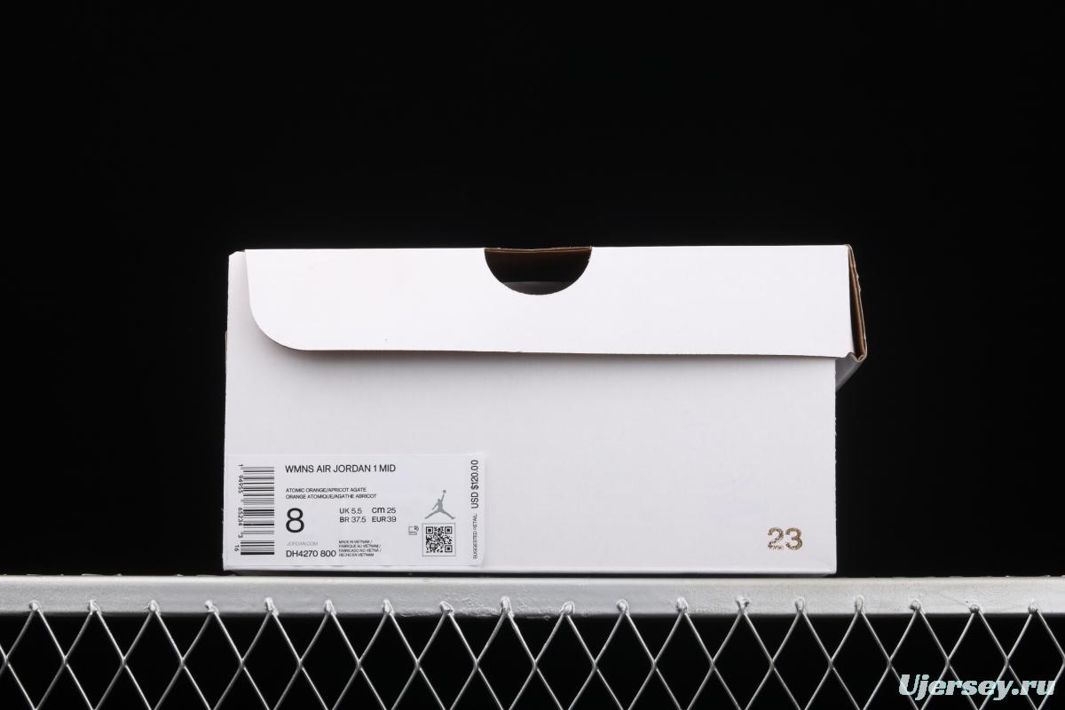 Air Jordan 1 Mid SE Zhongbang Orange Powder splicing Zhongbang Leisure Sports Board shoes DH4270-800