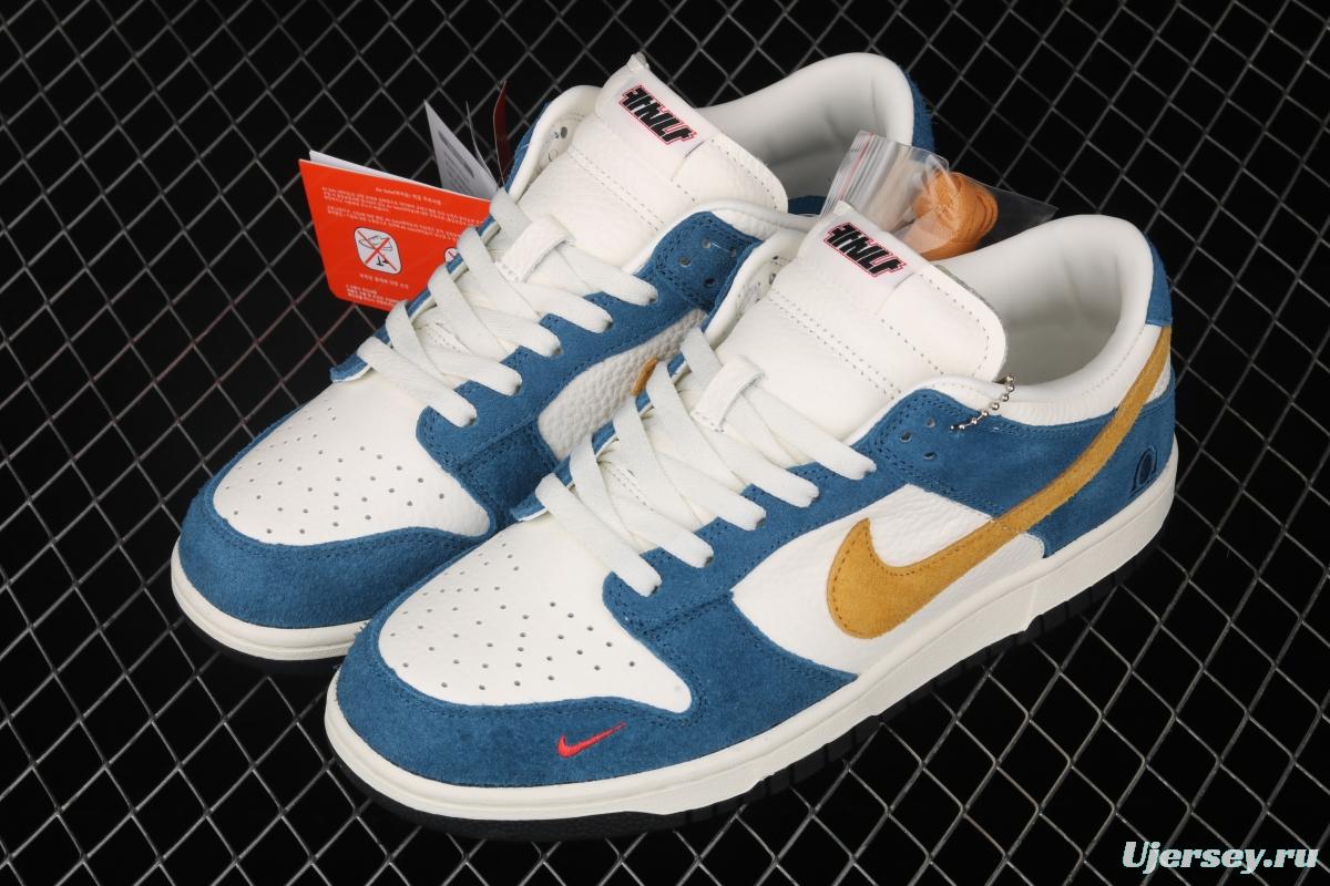 Kasina x NIKE SB DUNK Low co-signed blue and yellow retro low-top leisure sports skateboard shoes CZ6501-100