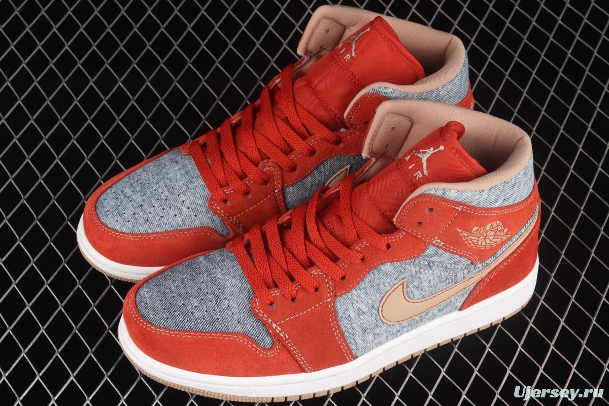 Levi's x Air Jordan 1 Mid Denim Levi denim basketball shoes DM4352-600