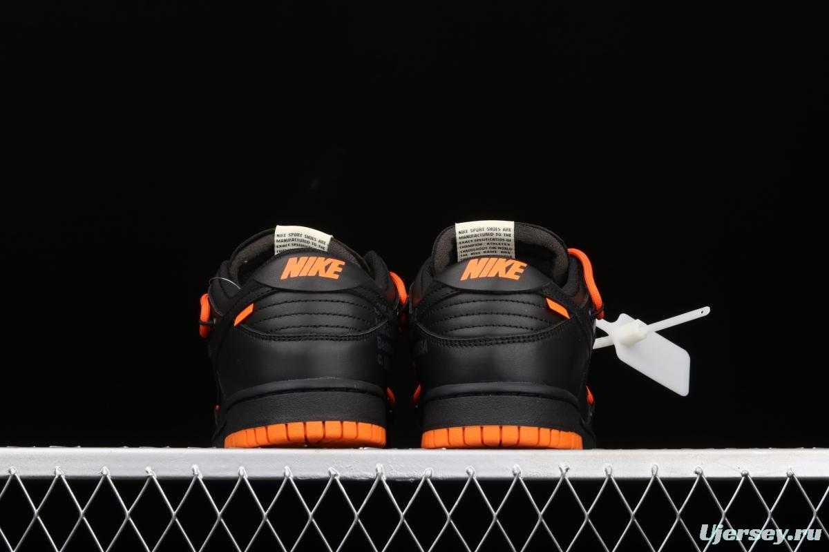 OFF-White x Futura x Nike DUNK Low Black Orange Tripartite name Black Orange Deconstruction Board shoes CT0856-005X