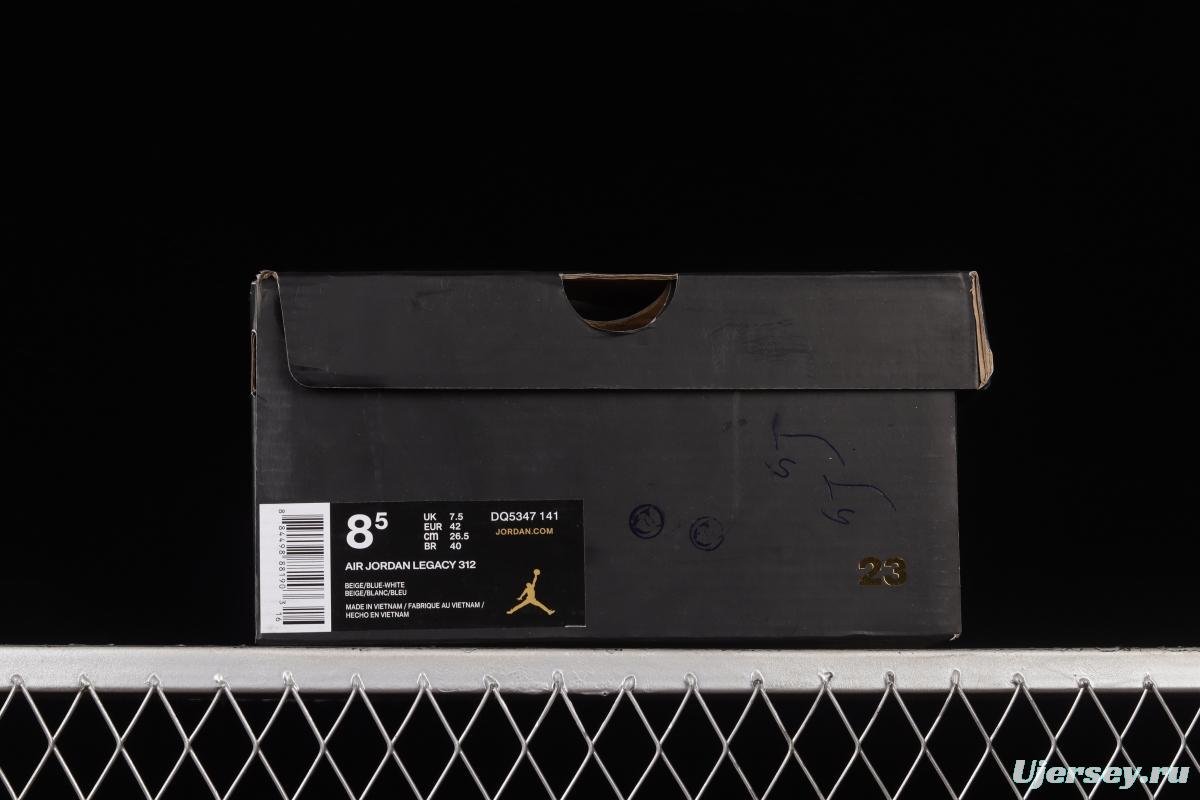 Air Jordan Legacy 312 White and Blue Color Matching Velcro Three-in-One Sneakers DQ5347-141