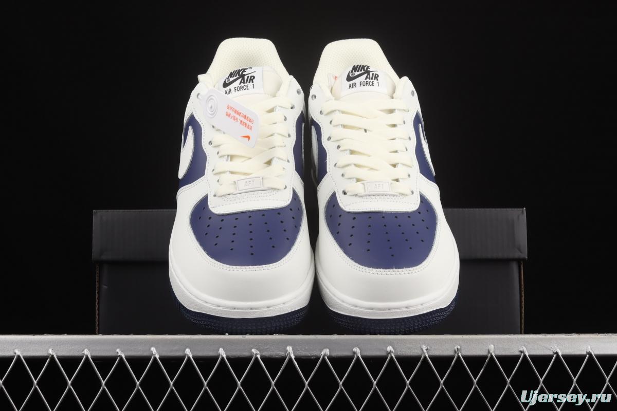 NIKE Air Force 1x07 Low dark blue stitching low-top casual board shoes AL2236-103