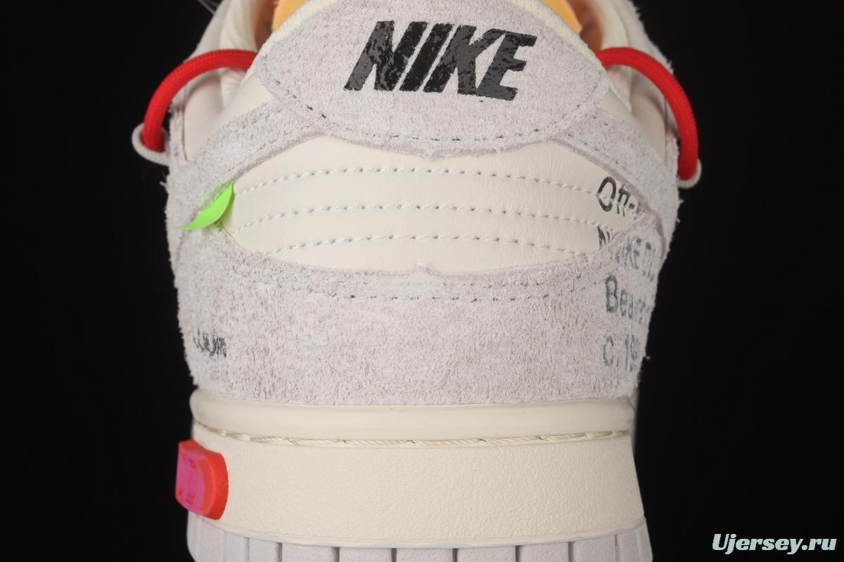 OFF-White x NIKE DUNK Low 12 of 50 OW suede SB buckle rebound fashion casual board shoes DJ0950-103